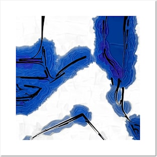 Blue And White Abstract Posters and Art